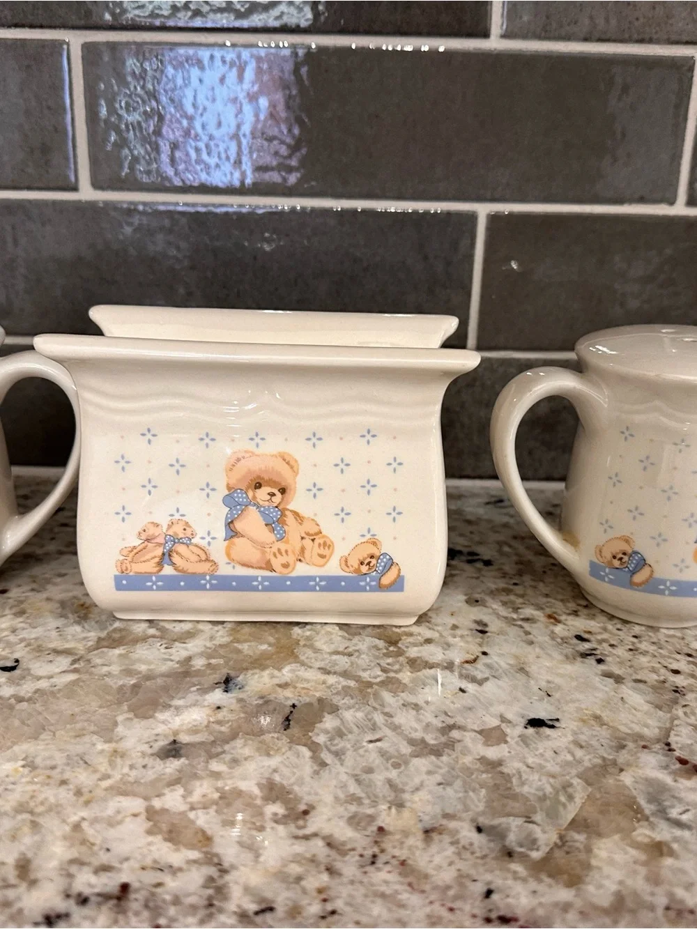 Vintage Tienshan Teddy Bear Kitchen Set – 3 Pieces